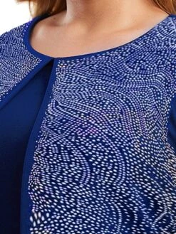 Women's Plus Size Curve Party Dress Cocktail Dress Sheath Dress Solid Color Midi Dress 3/4 Length Sleeve Patchwork Fake Two Piece Crew Neck Fashion Party Black Wine Fall Winter XL XXL 3XL 4XL 5XL -HAYz Clothing Shop dkylib1695362733097