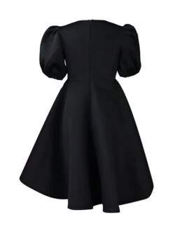 Women‘s Plus Size Curve Flattering Dresses Elegant Apple Shaped Dress Wedding Guest Party Dress Sheath Dress Solid Color Midi Dress Short Sleeve Crew Neck Fashion Party Black White Spring Summer Dress -HAYz Clothing Shop dlqyim1676979035292