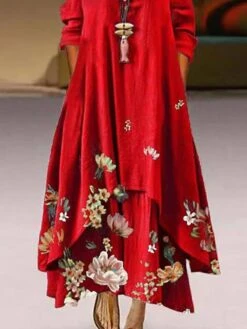 Women‘s Plus Size Curve Easter Dress Casual Dress Floral Crew NeckLong Sleeve Fall Spring Dress Casual Maxi Dress Daily Dress -HAYz Clothing Shop dlygbh1630569967274