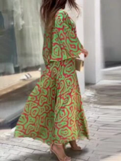 Women's Two Piece Dress Set Casual Dress Skirt Set Daily Vacation Fashion Casual Print Long Dress Maxi Dress Crew Neck Long Sleeve Floral Stripe Loose Fit White Blue Sky Blue Summer Spring S M L XL 17 Women's Two Piece Dress Set Casual Dress Skirt Set Daily Vacation Fashion Casual Print Long Dress Maxi Dress Crew Neck Long Sleeve Floral Stripe Loose Fit White Blue Sky Blue Summer Spring S M L XL -HAYz Clothing Shop dlzjhf1689836906426