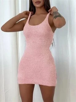 Women's Two Piece Dress Set Casual Dress Sheath Dress Outdoor Daily Fashion Modern Pocket Mini Dress Crew Neck Long Sleeve Plain Loose Fit Pink Fall Winter S M L XL XXL -HAYz Clothing Shop dojzpy1696930616527