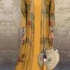 Women's Two Piece Dress Set Casual Dress Print Dress Outdoor Daily Basic Casual Print Long Dress Maxi Dress Crew Neck 3/4 Length Sleeve Print Loose Fit Yellow Summer Spring S M L XL XXL