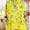 Women‘s Plus Size Curve Casual Dress Floral Midi Dress Short Sleeve Print V Neck Modern Daily Pink Blue Summer Spring L XL XXL 3XL 4XL