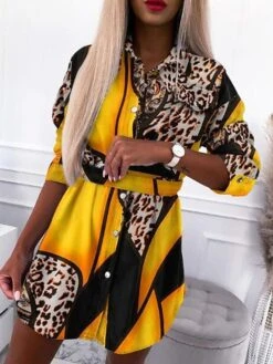 Women's Shirt Dress Casual Dress Mini Dress Outdoor Daily Vacation Polyester Casual Shirt Collar Patchwork Button Long Sleeve Summer Spring Fall 2023 Regular Fit Yellow Green Khaki Leopard Color Block 11 Women's Shirt Dress Casual Dress Mini Dress Outdoor Daily Vacation Polyester Casual Shirt Collar Patchwork Button Long Sleeve Summer Spring Fall 2023 Regular Fit Yellow Green Khaki Leopard Color Block -HAYz Clothing Shop dvkhao1689823574185