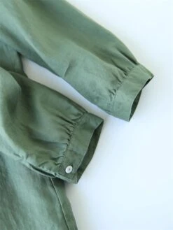 Women's Shirt Dress Casual Dress Cotton Linen Dress Midi Dress Linen / Cotton Blend Basic Classic Outdoor Daily Vacation Stand Collar Button 3/4 Length Sleeve Spring Fall Autumn 2023 Loose Fit Blue -HAYz Clothing Shop dxddst1693967786930