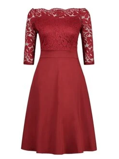 Women‘s Plus Size Curve Party Dress Solid Color Off Shoulder Lace Half Sleeve Summer Spring Elegant Formal Midi Dress Party Cocktail Party Dress 22 Women‘s Plus Size Curve Party Dress Solid Color Off Shoulder Lace Half Sleeve Summer Spring Elegant Formal Midi Dress Party Cocktail Party Dress -HAYz Clothing Shop dxjrnx1671609797202