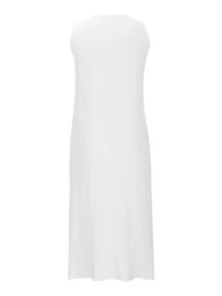 Women's Cotton Linen Dress Shift Dress White Dress Midi Dress Linen / Cotton Blend Daily Daily Crew Neck Splice Basic Sleeveless Summer 2023 Loose Fit Black White Pink Plain S M L XL 2XL -HAYz Clothing Shop dyaavn1685949897201