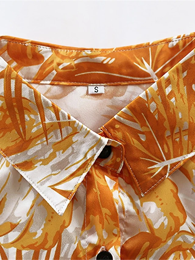 Women's Shirt Dress Casual Dress Swing Dress Maxi Long Dress Outdoor Daily Date Polyester Fashion Casual Shirt Collar Lace Up Button Long Sleeve Fall Winter 2023 Loose Fit Blue Orange Leaf S M L XL 4 Women's Shirt Dress Casual Dress Swing Dress Maxi Long Dress Outdoor Daily Date Polyester Fashion Casual Shirt Collar Lace Up Button Long Sleeve Fall Winter 2023 Loose Fit Blue Orange Leaf S M L XL - Image 4