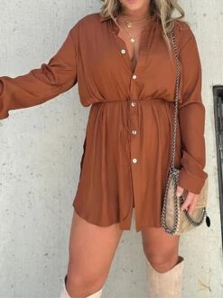 Women's Shirt Dress Casual Dress Mini Dress Outdoor Daily Date Polyester Fashion Casual Shirt Collar Lace Up Button Long Sleeve Fall Winter 2023 Loose Fit ArmyGreen Black Wine Pure Color S M L XL 2XL 22 Women's Shirt Dress Casual Dress Mini Dress Outdoor Daily Date Polyester Fashion Casual Shirt Collar Lace Up Button Long Sleeve Fall Winter 2023 Loose Fit ArmyGreen Black Wine Pure Color S M L XL 2XL -HAYz Clothing Shop edkvgj1695644800177