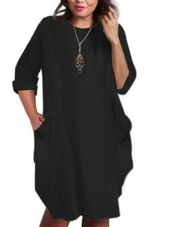 Women‘s Plus Size Curve T Shirt Dress Tee Dress Plain Crew Neck Long Sleeve Fall Winter Hot Knee Length Dress Casual Daily Dress 13 Women‘s Plus Size Curve T Shirt Dress Tee Dress Plain Crew Neck Long Sleeve Fall Winter Hot Knee Length Dress Casual Daily Dress -HAYz Clothing Shop efoqlt1622097116449