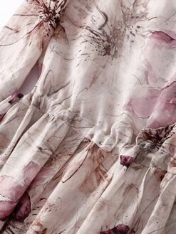 Women's Casual Dress Cotton Linen Dress Midi Dress Cotton Fashion Casual Outdoor Daily Vacation Crew Neck Pocket Print 3/4 Length Sleeve Spring Fall Autumn 2023 Loose Fit Pink Floral M L XL 2XL -HAYz Clothing Shop egcozh1693967810042