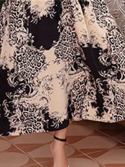 Women's Plus Size Prom Dress Party Dress Wedding Guest Dress Long Dress Maxi Dress Black Long Sleeve Print Lace Up Fall Winter Autumn V Neck Fashion Winter Dress Evening Party Wedding Guest 2023 L XL -HAYz Clothing Shop ejeacy1693535458487