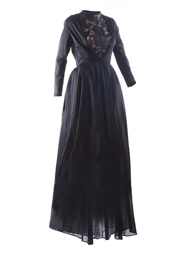 Women's Lace Dress Dress Set Two Piece Dress Long Dress Maxi Dress Black Long Sleeve Pure Color Lace Spring Fall Winter Crew Neck Fashion Party Winter Dress Birthday Slim 2023 S M L XL 3 Women's Lace Dress Dress Set Two Piece Dress Long Dress Maxi Dress Black Long Sleeve Pure Color Lace Spring Fall Winter Crew Neck Fashion Party Winter Dress Birthday Slim 2023 S M L XL - Image 3
