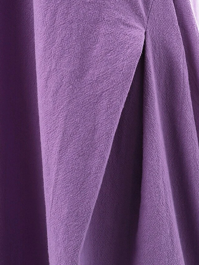 Women's Cotton Linen Dress Casual Dress Swing Dress Maxi Long Dress Cotton Blend Basic Casual Outdoor Daily Holiday Boat Neck Pocket Sleeveless Summer Spring 2023 Loose Fit Purple Brown Dark Blue 5 Women's Cotton Linen Dress Casual Dress Swing Dress Maxi Long Dress Cotton Blend Basic Casual Outdoor Daily Holiday Boat Neck Pocket Sleeveless Summer Spring 2023 Loose Fit Purple Brown Dark Blue - Image 5