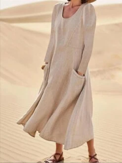 Women's Casual Dress Cotton Linen Dress Swing Dress Maxi Long Dress Linen Cotton Blend Classic Casual Winter Dress Daily Weekend Crew Neck Pocket Long Sleeve Summer Spring Fall 2023 Loose Fit Black 8 Women's Casual Dress Cotton Linen Dress Swing Dress Maxi Long Dress Linen Cotton Blend Classic Casual Winter Dress Daily Weekend Crew Neck Pocket Long Sleeve Summer Spring Fall 2023 Loose Fit Black -HAYz Clothing Shop eplfxr1663575100032