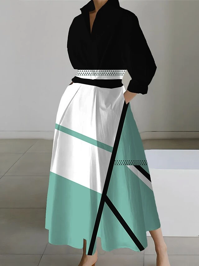 Women's Shirt Dress Casual Dress Swing Dress Maxi Long Dress Outdoor Office Daily Polyester Fashion Modern Shirt Collar Button Pocket Long Sleeve Spring Fall Winter 2023 Loose Fit ArmyGreen Yellow 2 Women's Shirt Dress Casual Dress Swing Dress Maxi Long Dress Outdoor Office Daily Polyester Fashion Modern Shirt Collar Button Pocket Long Sleeve Spring Fall Winter 2023 Loose Fit ArmyGreen Yellow - Image 2