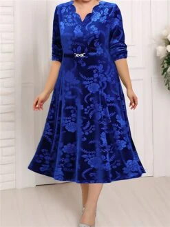 Women's Plus Size Party Dress Velvet Dress Cocktail Dress Midi Dress Wine Blue Purple Long Sleeve Floral Jacquard Spring Fall Winter Split Neck Fashion Winter Dress Wedding Guest Vacation 2023 XL XXL 12 Women's Plus Size Party Dress Velvet Dress Cocktail Dress Midi Dress Wine Blue Purple Long Sleeve Floral Jacquard Spring Fall Winter Split Neck Fashion Winter Dress Wedding Guest Vacation 2023 XL XXL -HAYz Clothing Shop esnnkk1692242383791