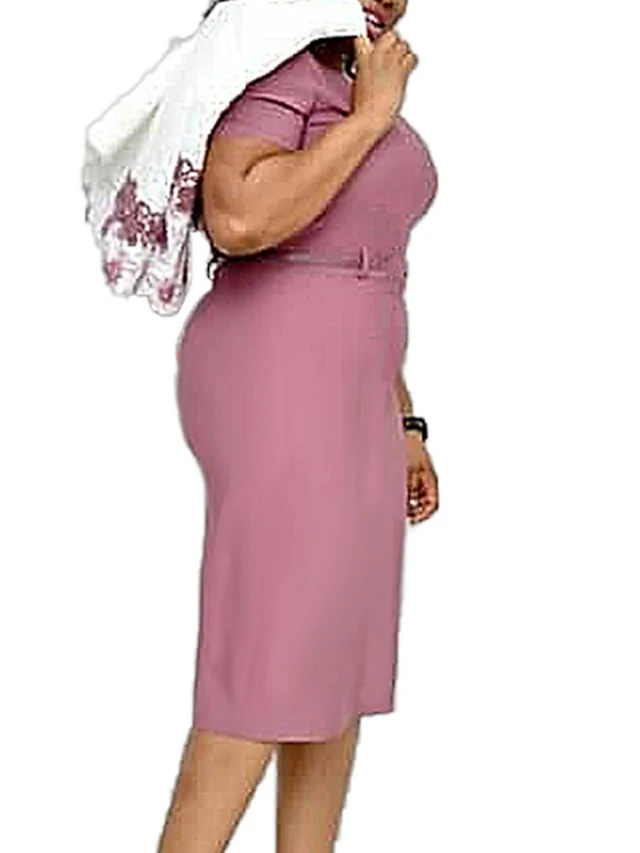 Women‘s Plus Size Curve Work Dress Floral Crew Neck Print 3/4 Length Sleeve Spring Fall Elegant Casual Midi Dress Formal Work Dress 1 Women‘s Plus Size Curve Work Dress Floral Crew Neck Print 3/4 Length Sleeve Spring Fall Elegant Casual Midi Dress Formal Work Dress