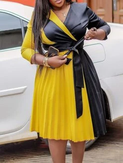 Women's Shirt Dress Casual Dress Midi Dress Outdoor Daily Date Polyester Fashion Casual Shirt Collar Lace Up Pleated 3/4 Length Sleeve Spring Fall Winter 2023 Regular Fit Yellow Red Blue Color Block 26 Women's Shirt Dress Casual Dress Midi Dress Outdoor Daily Date Polyester Fashion Casual Shirt Collar Lace Up Pleated 3/4 Length Sleeve Spring Fall Winter 2023 Regular Fit Yellow Red Blue Color Block -HAYz Clothing Shop evslpr1695027665980