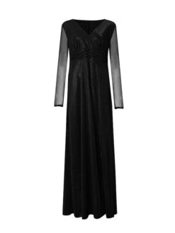 Women's Plus Size Curve Party Dress Sheath Dress Burgundy Dress Solid Color Plain Long Dress Maxi Dress Long Sleeve V Neck Fashion Party Black Wine Fall Winter L XL XXL 3XL 4XL -HAYz Clothing Shop eyymzk1695018863098