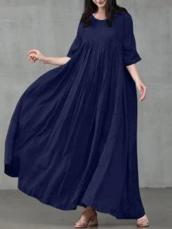 Women's Casual Dress Cotton Linen Dress Swing Dress Long Dress Maxi Dress Black Pink Green Short Sleeve Pure Color Ruched Spring Fall Autumn Crew Neck Elegant Vacation Loose Fit 2022 S M L XL XXL 3XL 18 Women's Casual Dress Cotton Linen Dress Swing Dress Long Dress Maxi Dress Black Pink Green Short Sleeve Pure Color Ruched Spring Fall Autumn Crew Neck Elegant Vacation Loose Fit 2022 S M L XL XXL 3XL -HAYz Clothing Shop ezrfsp1657296923843