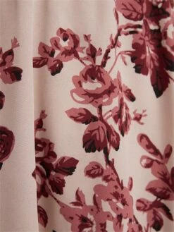 Women's Plus Size Curve Casual Dress Wine Red Velvet Dress Swing Dress Floral Long Dress Maxi Dress Long Sleeve Pocket Print V Neck -HAYz Clothing Shop fakcti1697164716672