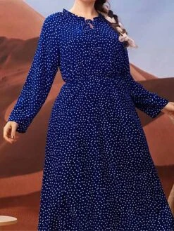 Women's Plus Size Curve Retro Elegant Vintage Dress Midi Dress Daily Holiday Print Polka Dot Crew Neck Long Sleeve Loose Fit Spring Fall 2023 Dark Blue L XL XXL 3XL 9 Women's Plus Size Curve Retro Elegant Vintage Dress Midi Dress Daily Holiday Print Polka Dot Crew Neck Long Sleeve Loose Fit Spring Fall 2023 Dark Blue L XL XXL 3XL -HAYz Clothing Shop fapdds1693210744877