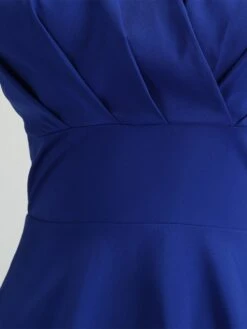 Women‘s Plus Size Curve Party Dress Swing Dress A Line Dress Solid Color Midi Dress Short Sleeve Ruched Square Neck Basic Party Black Yellow Spring Summer L XL XXL -HAYz Clothing Shop fbkmmq1675827839651