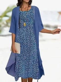 Women's Two Piece Dress Set Casual Dress Floral Dress Outdoor Daily Fashion Elegant Print Midi Dress Crew Neck 3/4 Length Sleeve Floral Regular Fit White Pink Blue Summer Spring S M L XL XXL 10 Women's Two Piece Dress Set Casual Dress Floral Dress Outdoor Daily Fashion Elegant Print Midi Dress Crew Neck 3/4 Length Sleeve Floral Regular Fit White Pink Blue Summer Spring S M L XL XXL -HAYz Clothing Shop fbntxw1683512011884