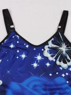 Women's Plus Size Retro 1950s Vintage Dress Midi Dress Daily Holiday Backless Print Floral Spaghetti Strap Sleeveless Regular Fit Spring Fall 2023 Blue XL XXL 3XL 4XL -HAYz Clothing Shop fbvpxn1693533788848