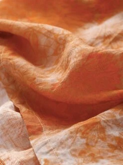 Women's Casual Dress Linen Dress Midi Dress Linen Fashion Romantic Outdoor Daily Holiday Crew Neck Pocket Print 3/4 Length Sleeve Fall Winter Autumn 2023 Loose Fit Blue Orange Painting Flower M L XL -HAYz Clothing Shop fdfpnu1694418655121