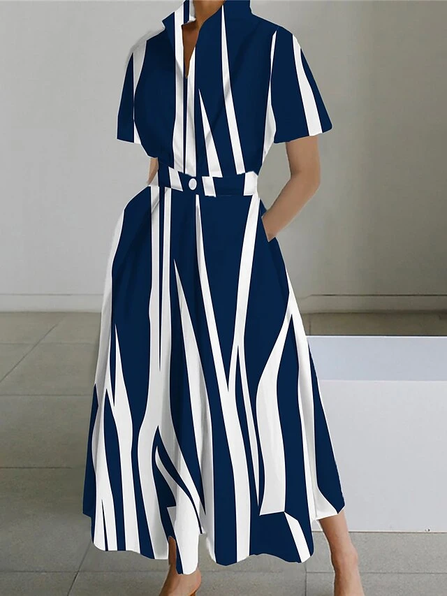 Women's Shirt Dress Casual Dress Swing Dress Maxi Long Dress Outdoor Office Daily Polyester Fashion Modern Shirt Collar Button Pocket Short Sleeve Summer Spring 2023 Loose Fit ArmyGreen Black Royal 1 Women's Shirt Dress Casual Dress Swing Dress Maxi Long Dress Outdoor Office Daily Polyester Fashion Modern Shirt Collar Button Pocket Short Sleeve Summer Spring 2023 Loose Fit ArmyGreen Black Royal