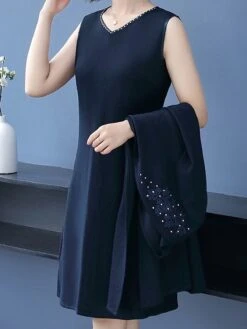 Women's Two Piece Dress Set Casual Dress Print Dress Home Daily Fashion Streetwear Print Midi Dress V Neck Long Sleeve Floral Regular Fit Red Navy Blue Blue Fall Winter L XL XXL 3XL 4XL -HAYz Clothing Shop ffrzrf1697524582487