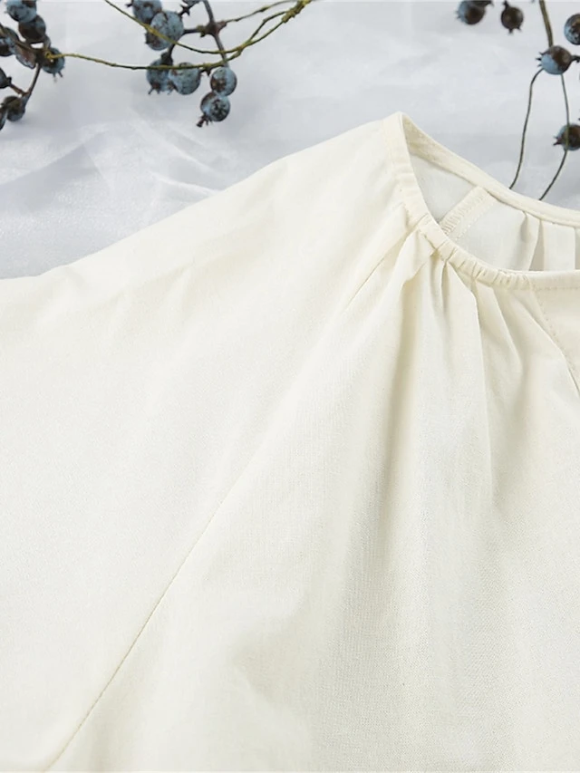 Women's Casual Dress Cotton Linen Dress Mini Dress Cotton Basic Casual Home Daily Vacation V Neck Pocket Short Sleeve Fall Autumn 2023 Loose Fit Apricot Plain S M L 8 Women's Casual Dress Cotton Linen Dress Mini Dress Cotton Basic Casual Home Daily Vacation V Neck Pocket Short Sleeve Fall Autumn 2023 Loose Fit Apricot Plain S M L - Image 8