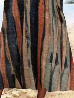 Women's Two Piece Dress Set Casual Dress Dress Set Outdoor Daily Fashion Streetwear Pocket Print Midi Dress V Neck Half Sleeve Stripe Regular Fit Red Summer Spring S M L XL XXL -HAYz Clothing Shop fjkjrj1682419550885