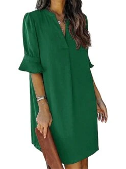 Women's Shirt Dress Casual Dress Shift Dress Mini Dress Outdoor Daily Polyester Basic Classic Split Neck Ruffle Half Sleeve Summer Spring Fall 2023 Loose Fit Light Pink Black Pink Plain S M L XL 2XL 20 Women's Shirt Dress Casual Dress Shift Dress Mini Dress Outdoor Daily Polyester Basic Classic Split Neck Ruffle Half Sleeve Summer Spring Fall 2023 Loose Fit Light Pink Black Pink Plain S M L XL 2XL -HAYz Clothing Shop fjwnvq1691045308520