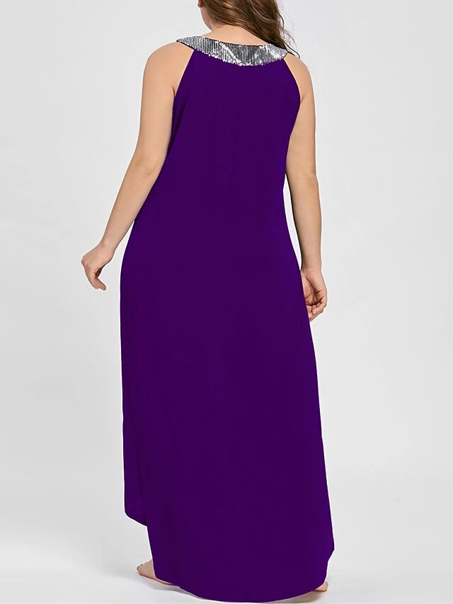 Women‘s Plus Size Curve Party Dress Sequin Dress Sheath Dress Color Block Long Dress Maxi Dress Sleeveless Plus High Low Crew Neck Modern Party Black Wine Summer Spring XL XXL 3XL 4XL 5XL 6 Women‘s Plus Size Curve Party Dress Sequin Dress Sheath Dress Color Block Long Dress Maxi Dress Sleeveless Plus High Low Crew Neck Modern Party Black Wine Summer Spring XL XXL 3XL 4XL 5XL - Image 6