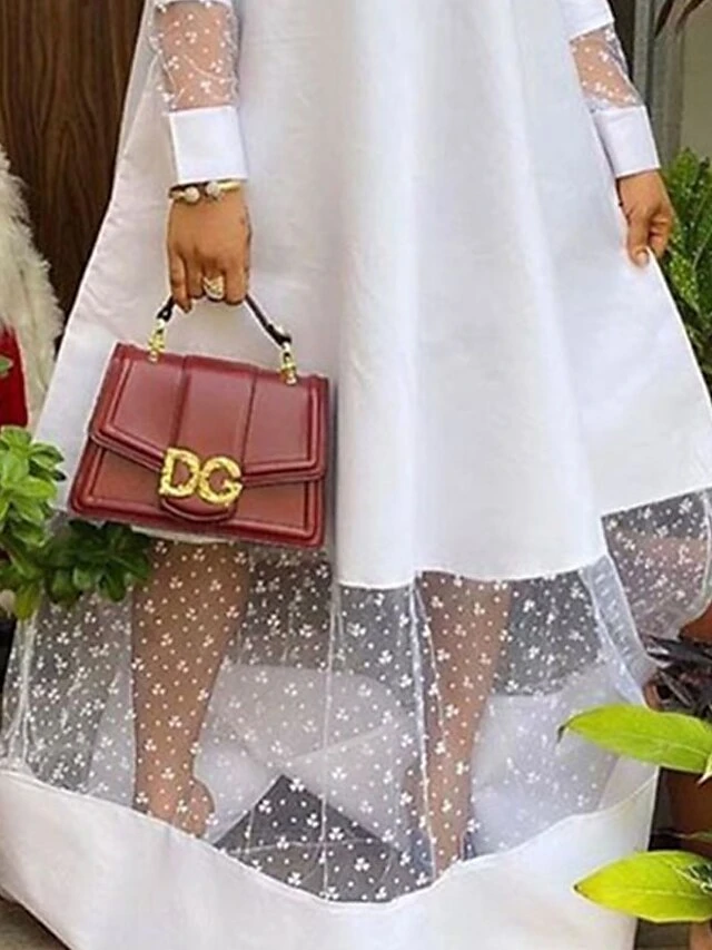 Women‘s Plus Size Curve Work Dress Floral V Neck Lace Long Sleeve Fall Winter Work Elegant Maxi Long Dress Work Work Dress Dress 3 Women‘s Plus Size Curve Work Dress Floral V Neck Lace Long Sleeve Fall Winter Work Elegant Maxi Long Dress Work Work Dress Dress - Image 3