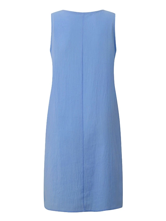 Women‘s Casual Dress Cotton Dress Shift Dress Midi Dress Green Blue Pink Sleeveless Pure Color Spring Summer V Neck Basic Daily Weekend Loose Fit 2023 S M L XL XXL 3XL 4XL 19 Women‘s Casual Dress Cotton Dress Shift Dress Midi Dress Green Blue Pink Sleeveless Pure Color Spring Summer V Neck Basic Daily Weekend Loose Fit 2023 S M L XL XXL 3XL 4XL - Image 19