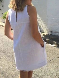 Women's Casual Dress Cotton Linen Dress White Dress Mini Dress Cotton Blend Casual Outdoor Daily Vacation Crew Neck Pocket Sleeveless Summer Spring 2023 Loose Fit Black White Yellow Pure Color S M L 8 Women's Casual Dress Cotton Linen Dress White Dress Mini Dress Cotton Blend Casual Outdoor Daily Vacation Crew Neck Pocket Sleeveless Summer Spring 2023 Loose Fit Black White Yellow Pure Color S M L -HAYz Clothing Shop fracgz1680163648310