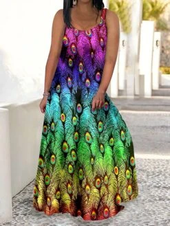 Women‘s Plus Size Curve Casual Dress Swing Dress Strap Dress Peacock Feather Long Dress Maxi Dress Sleeveless Print Strap Romantic Daily Deep Green Multicolor Summer Spring L XL XXL 3XL 4XL 17 Women‘s Plus Size Curve Casual Dress Swing Dress Strap Dress Peacock Feather Long Dress Maxi Dress Sleeveless Print Strap Romantic Daily Deep Green Multicolor Summer Spring L XL XXL 3XL 4XL -HAYz Clothing Shop ftania1679902260913