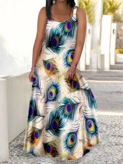Women‘s Plus Size Curve Casual Dress Swing Dress Strap Dress Peacock Feather Long Dress Maxi Dress Sleeveless Print Strap Romantic Daily Deep Green Multicolor Summer Spring L XL XXL 3XL 4XL 18 Women‘s Plus Size Curve Casual Dress Swing Dress Strap Dress Peacock Feather Long Dress Maxi Dress Sleeveless Print Strap Romantic Daily Deep Green Multicolor Summer Spring L XL XXL 3XL 4XL -HAYz Clothing Shop ftzkyi1679902263327