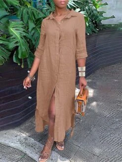 Women's Shirt Dress Cotton Linen Dress Casual Dress Maxi Long Dress Cotton Blend Classic Casual Outdoor Daily Vacation Shirt Collar Button Split Long Sleeve Summer Spring Fall 2023 Loose Fit White 19 Women's Shirt Dress Cotton Linen Dress Casual Dress Maxi Long Dress Cotton Blend Classic Casual Outdoor Daily Vacation Shirt Collar Button Split Long Sleeve Summer Spring Fall 2023 Loose Fit White -HAYz Clothing Shop fucgdt1689565220126