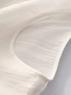 Women's Casual Dress Linen Dress Swing Dress Midi Dress Linen Classic Style Classic Outdoor Daily Holiday Crew Neck Ruched Embroidered Short Sleeve Fall Winter Autumn 2023 Loose Fit White Red Plain M -HAYz Clothing Shop fwirit1694418669015