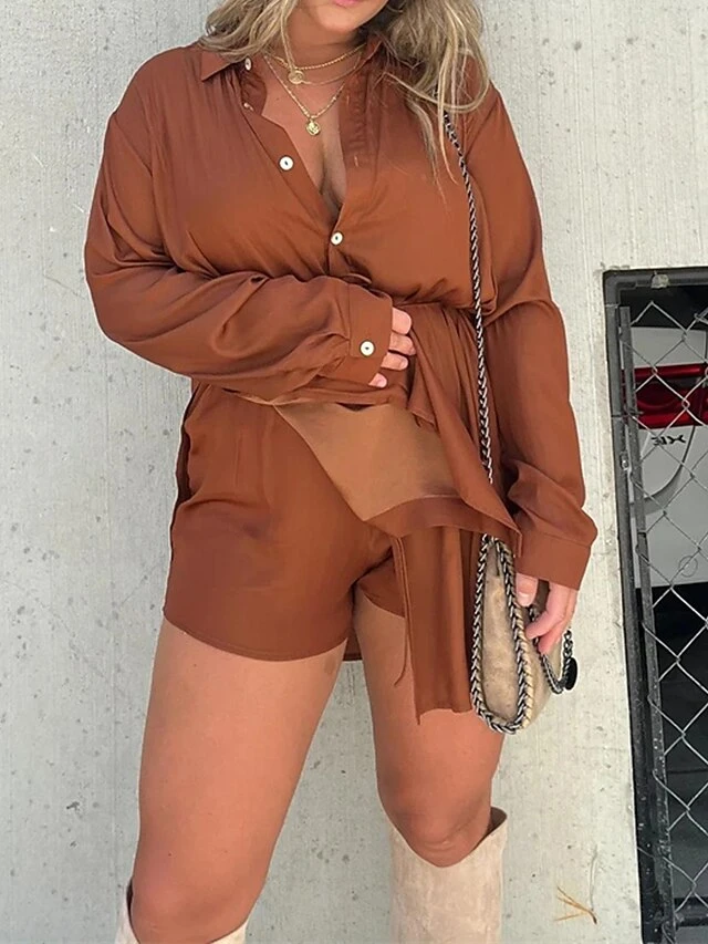 Women's Shirt Dress Casual Dress Mini Dress Outdoor Daily Date Polyester Fashion Casual Shirt Collar Lace Up Button Long Sleeve Fall Winter 2023 Loose Fit ArmyGreen Black Wine Pure Color S M L XL 2XL 9 Women's Shirt Dress Casual Dress Mini Dress Outdoor Daily Date Polyester Fashion Casual Shirt Collar Lace Up Button Long Sleeve Fall Winter 2023 Loose Fit ArmyGreen Black Wine Pure Color S M L XL 2XL - Image 9