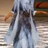 Women's Dress Set Two Piece Dress Shift Dress Midi Dress Dusty Blue Long Sleeve Print Print Summer Spring Crew Neck Stylish Winter Dress Fall Dress Loose Fit 2023 S M L XL XXL 3XL 4XL 5XL