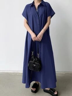 Women's Shirt Dress Casual Dress Maxi Long Dress Outdoor Daily Cotton Linen Basic Classic Shirt Collar Button Short Sleeve Summer Spring 2023 Loose Fit Navy Blue Brown Green Pure Color S M L XL XXL 35 Women's Shirt Dress Casual Dress Maxi Long Dress Outdoor Daily Cotton Linen Basic Classic Shirt Collar Button Short Sleeve Summer Spring 2023 Loose Fit Navy Blue Brown Green Pure Color S M L XL XXL -HAYz Clothing Shop fxbujl1688542125270