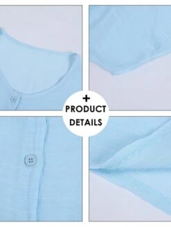 Women's Casual Dress Shirt Dress Cotton Linen Dress Mini Dress Blue Purple Pink Short Sleeve Pure Color Spring Summer V Neck Beach Basic Daily Weekend Loose Fit Linen S M L XL XXL 3XL -HAYz Clothing Shop fxcgvr1673254358023