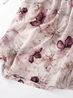 Women's Casual Dress Cotton Linen Dress Midi Dress Cotton Fashion Casual Outdoor Daily Vacation Crew Neck Pocket Print 3/4 Length Sleeve Spring Fall Autumn 2023 Loose Fit Pink Floral M L XL 2XL -HAYz Clothing Shop fxioys1693967814429