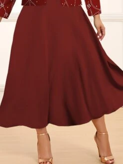 Women's Plus Size Curve Casual Dress Winter Dress Dress Set Floral Mini Dress Long Sleeve Crew Neck Fashion Christmas Wine Fall Winter L XL XXL 3XL 4XL -HAYz Clothing Shop fxlktg1697689377069